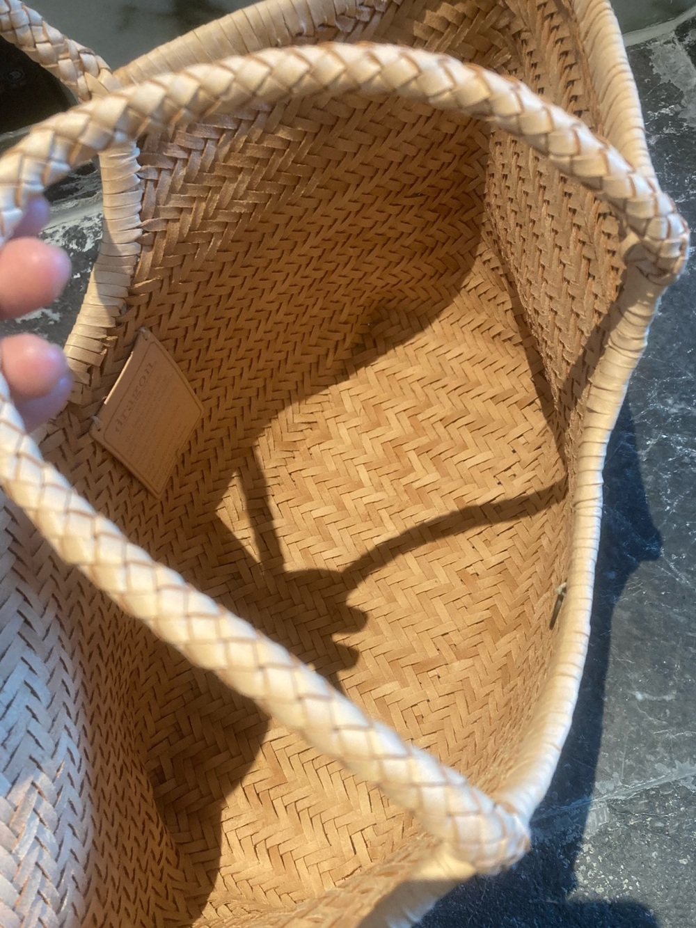 DRAGON DIFFUSION large Nantucket woven-leather tote bag - Picture 7 of 9